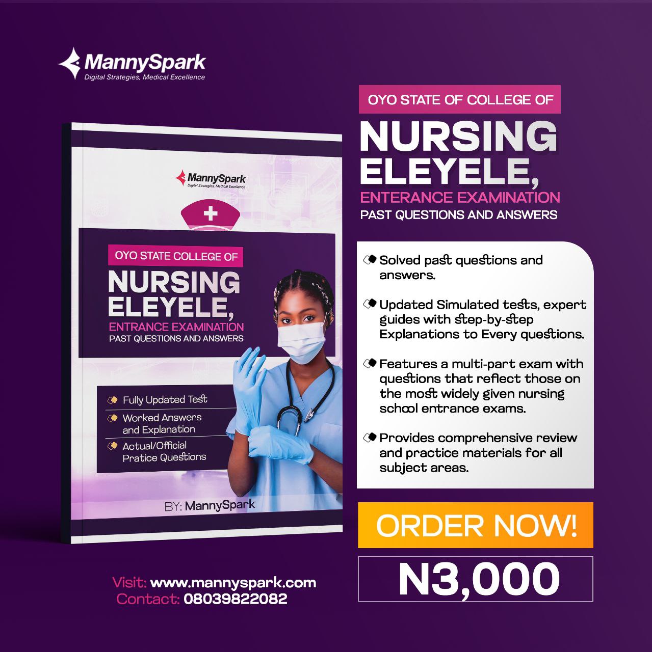 Oyo State College of Nursing Eleyele Entrance Examination Past Question and Answers