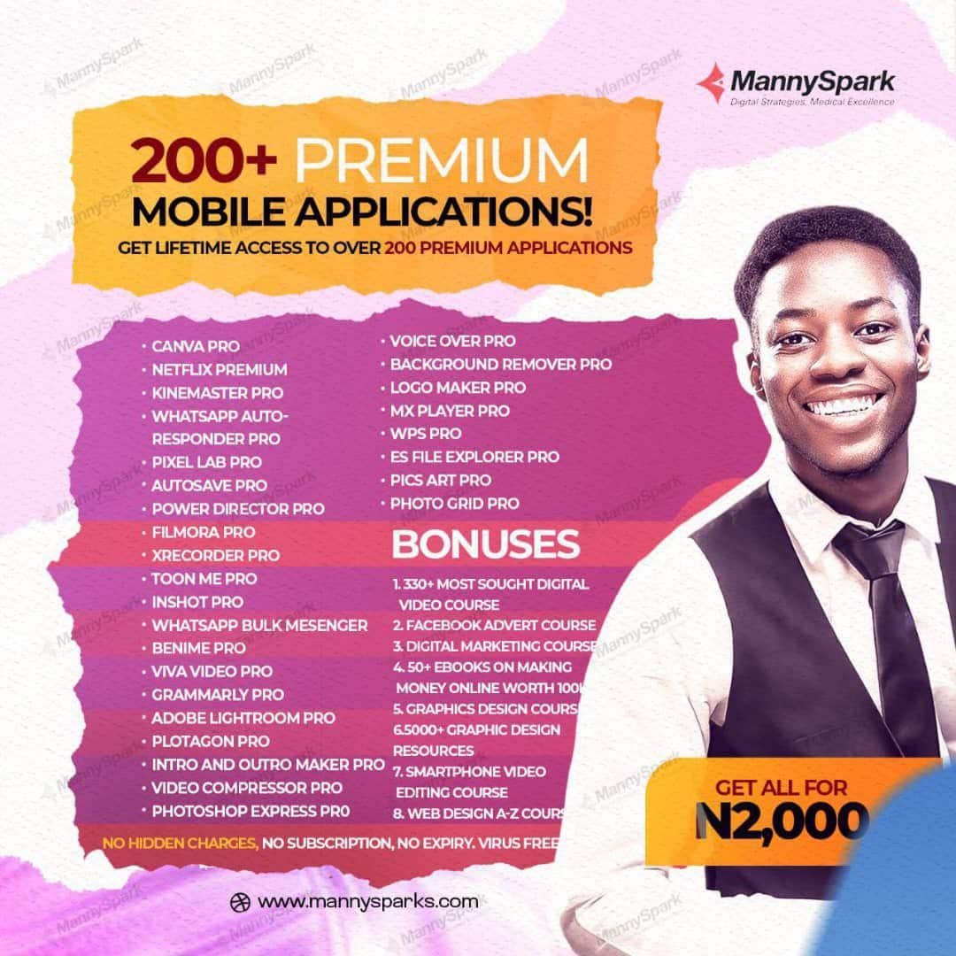 200+ PREMIUM MOBILE APPLICATIONS