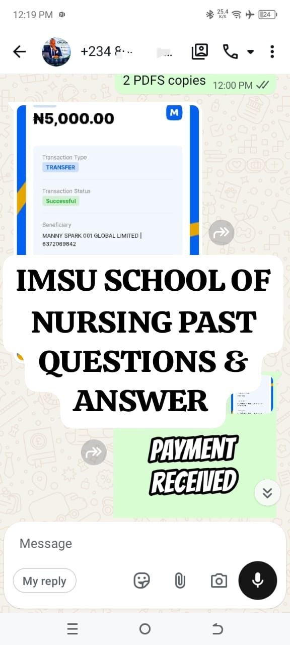 Imo State College of Nursing and Midwifery Past Questions and Answers 3 IMO STATE