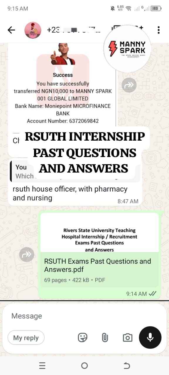 RSUTH Internship Past Questions and Answers 8 USE THIS 2