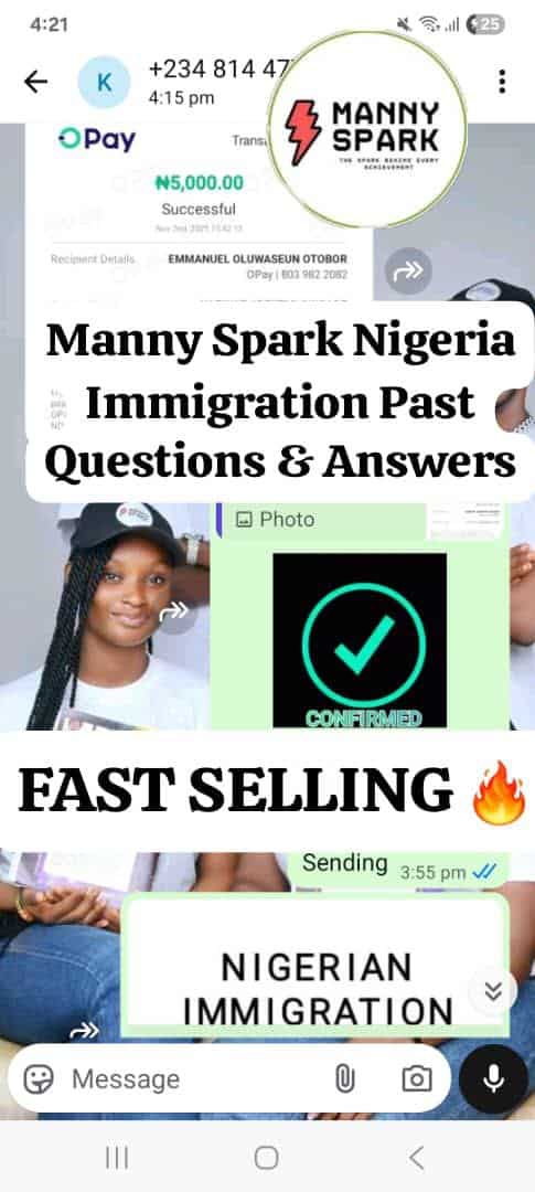 Nigerian Immigration Past Questions and Answers 6 IMMIGRATION