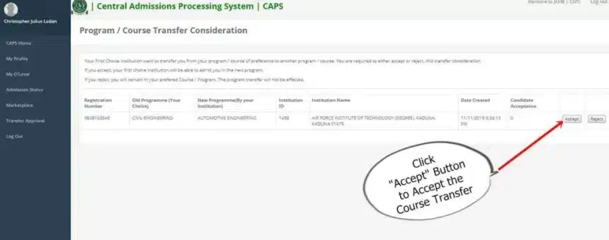 How to Check Admission Status on JAMB CAPS Portal 5 How to Check Admission Status on JAMB CAPS Portal