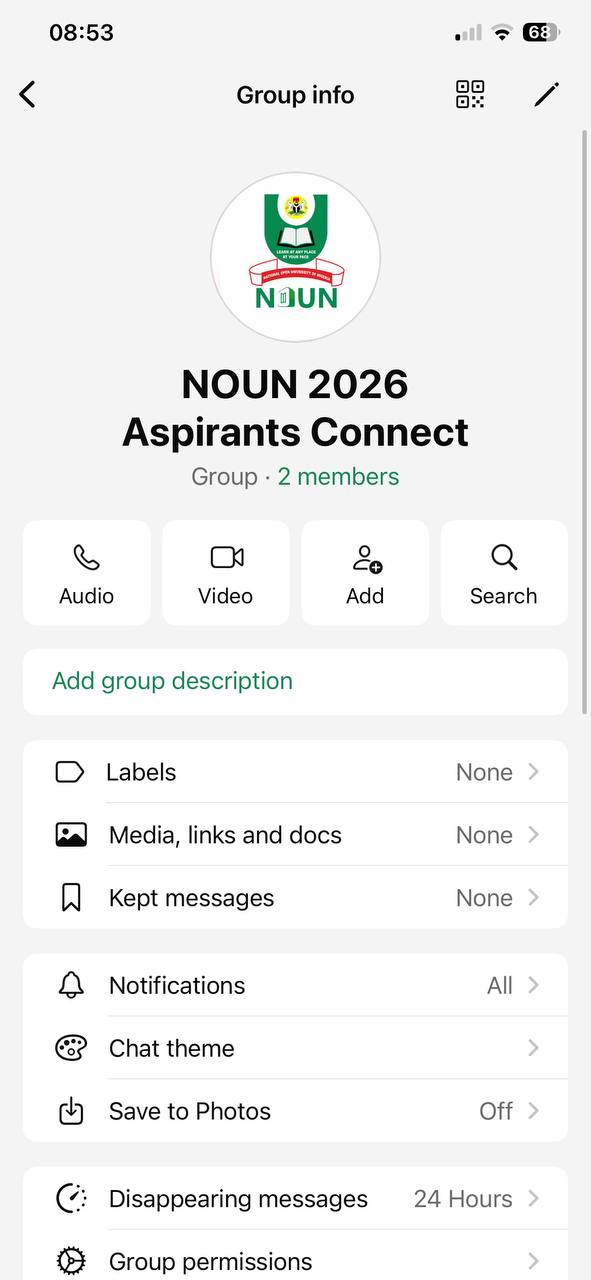 Join NOUN 2026 Post UTME Aspirants WhatsApp Group 5 NOUN 1