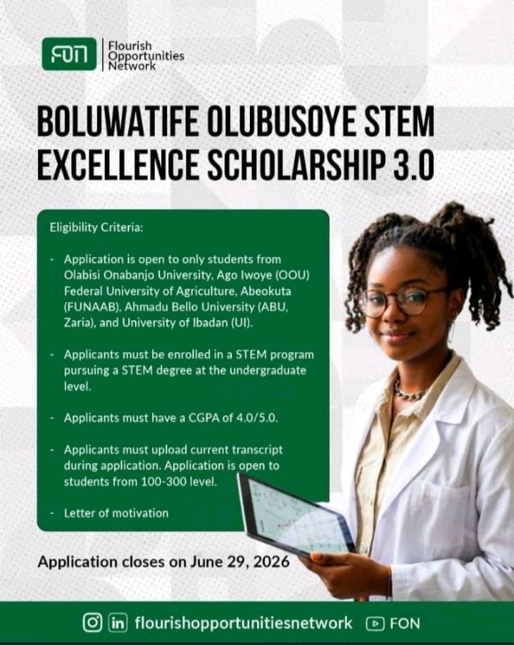 Boluwatife Olubusoye Foundation Scholarship for Undergraduate Nigerian Students 2026