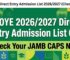 FUOYE Direct Entry Admission List 2026/2027 (How to Check on CAPS)
